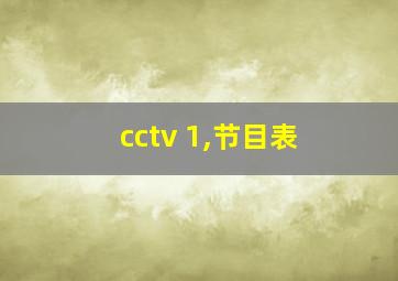 cctv 1,节目表